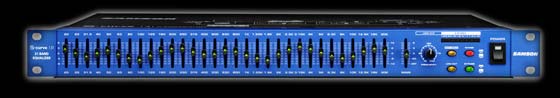 Samson S-Curve 131 single channel 31 band DJ equalizer taking a single rackspace in the DJ setup